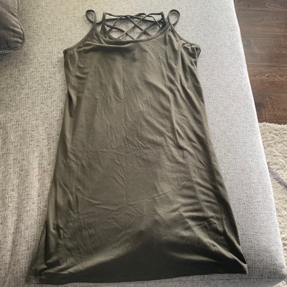 T-shirt dress with cross-cross back detail